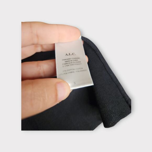 A.L.C. Womens Nello Racerback Tank Top Sm Black Cotton Blend Minimalist - Picture 5 of 8